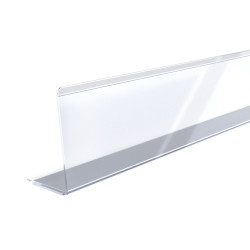 Economy Clear Plastic Gondola Shelf Front Fence with Magnetic Strip 48W 1-1/2H Economy Clear Plastic Gondola Shelf Front Fence with Magnetic Strip 48W 1-1/2H