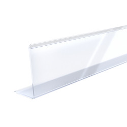 Economy Clear Plastic Gondola Shelf Front Fence with Adhesive Strip 48W 1-1/2H Economy Clear Plastic Gondola Shelf Front Fence with Adhesive Strip 48W 1-1/2H