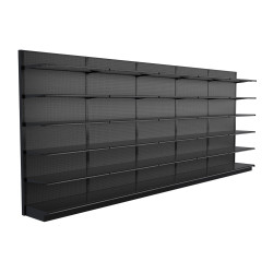 20ft Wide Lozier Black Gondola Shelving - 96