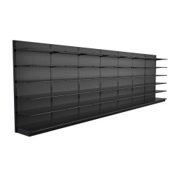 28ft Lozier Black Gondola Shelving Unit - 96