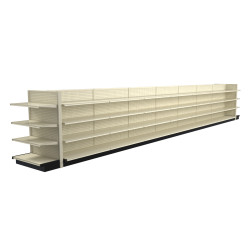 Lozier Platinum Gondola Shelving Island Display - 32ft Wide, 54"H, 19"D, 64 Shelves Lozier Platinum Gondola Shelving Island Display - 32ft Wide, 54"H, 19"D, 64 Shelves
