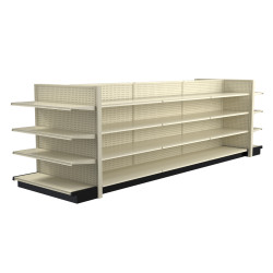 Lozier Platinum Gondola Shelving Island Display - 16ft Wide, 54"H, 22"D, 32 Shelves Lozier Platinum Gondola Shelving Island Display - 16ft Wide, 54"H, 22"D, 32 Shelves