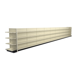 Lozier Platinum Gondola Shelving Island Display - 39ft Wide, 60"H, 13"D, 80 Shelves Lozier Platinum Gondola Shelving Island Display - 39ft Wide, 60"H, 13"D, 80 Shelves
