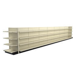 Lozier Platinum Gondola Shelving Island Display - 32ft Wide, 60"H, 19"D, 64 Shelves Lozier Platinum Gondola Shelving Island Display - 32ft Wide, 60"H, 19"D, 64 Shelves