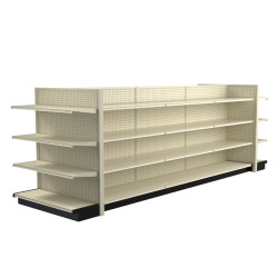 Lozier Platinum Gondola Shelving Island Display - 16ft Wide, 60"H, 22"D, 32 Shelves Lozier Platinum Gondola Shelving Island Display - 16ft Wide, 60"H, 22"D, 32 Shelves