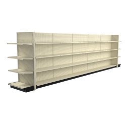 Lozier Platinum Gondola Shelving Island Display - 24ft Wide, 72"H, 16"D, 48 Shelves Lozier Platinum Gondola Shelving Island Display - 24ft Wide, 72"H, 16"D, 48 Shelves