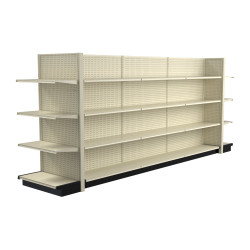 Lozier Platinum Gondola Shelving Island Display - 16ft Wide, 72"H, 16"D, 32 Shelves Lozier Platinum Gondola Shelving Island Display - 16ft Wide, 72"H, 16"D, 32 Shelves