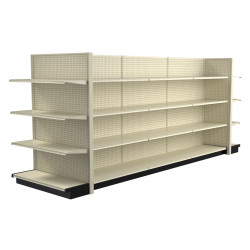 Lozier Platinum Gondola Shelving Island Display - 16ft Wide, 72"H, 22"D, 32 Shelves Lozier Platinum Gondola Shelving Island Display - 16ft Wide, 72"H, 22"D, 32 Shelves
