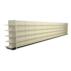 Lozier Platinum Gondola Shelving Island Display - 39ft Wide, 78"H, 13"D, 100 Shelves Lozier Platinum Gondola Shelving Island Display - 39ft Wide, 78"H, 13"D, 100 Shelves