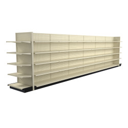 Lozier Platinum Gondola Shelving Double Sided - 28ft Wide, 78"H, 19"D, 70 Shelves Lozier Platinum Gondola Shelving Double Sided - 28ft Wide, 78"H, 19"D, 70 Shelves