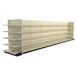 Lozier Platinum Gondola Shelving Double Sided - 28ft Wide, 78"H, 22"D, 70 Shelves Lozier Platinum Gondola Shelving Double Sided - 28ft Wide, 78"H, 22"D, 70 Shelves