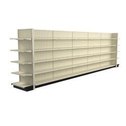 Lozier Platinum Gondola Shelving Island Display - 23ft Wide, 78"H, 13"D, 60 Shelves Lozier Platinum Gondola Shelving Island Display - 23ft Wide, 78"H, 13"D, 60 Shelves