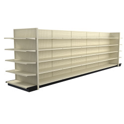 Lozier Platinum Gondola Shelving Island Display - 24ft Wide, 78"H, 22"D, 60 Shelves Lozier Platinum Gondola Shelving Island Display - 24ft Wide, 78"H, 22"D, 60 Shelves
