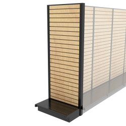 Lozier Shelving End Cap Display, Black and Wood Slatwall 30W 78H 16D