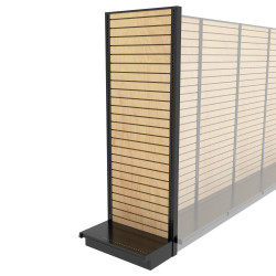 Lozier Shelving End Cap Display, Black and Wood Slatwall 30W 78H