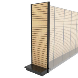 Lozier Shelving End Cap Display, Black and Wood Slatwall 30W 96H 16D