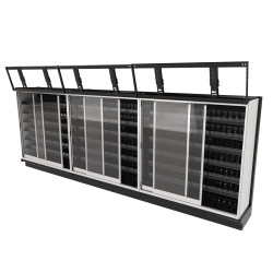Lozier 8-Foot Wide Gondola Security Case with Black Shelving, 14