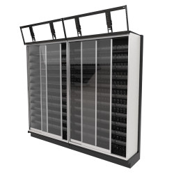 Lozier 12-Foot Wide Gondola Security Case with Black Shelving, 21