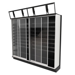 Lozier 12-Foot Wide Gondola Security Case with Black Shelving, 21
