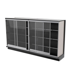 Lozier 8-Foot Wide Gondola Security Case with Black Shelving, 14