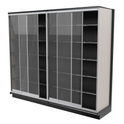Lozier 8-Foot Wide Gondola Security Case – Black Shelving, 84