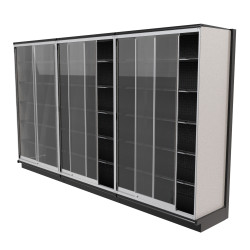 Lozier 8-Foot Wide Gondola Security Case – Black Shelving, 84