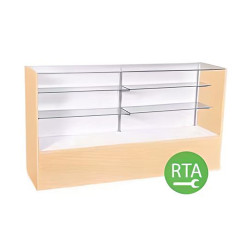 This 48 inch Full Vision Display Case in maple adds a warm, natural touch to your retail space, with clear glass panels that beautifully showcase your products while the light wood finish enhances any store's ambiance.