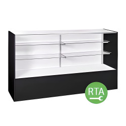 This 70 inch Full Vision Black Display Case offers a clean, professional presentation with expansive tempered glass panels and a bold black frameperfect for showcasing high-value items in retail or gallery environments. This 70 inch Full Vision Black Display Case offers a clean, professional presentation with expansive tempered glass panels and a bold black frameperfect for showcasing high-value items in retail or gallery environments.