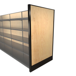Lozier Gondola Shelving End Panel, Black and Wood Slatwall 48W 84H