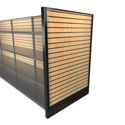 Lozier Gondola Shelving End Panel, Black and Wood Slatwall 36W 72H