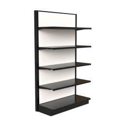 Lozier White Marteck Gondola Shelving Wall Display with 15 Shelves