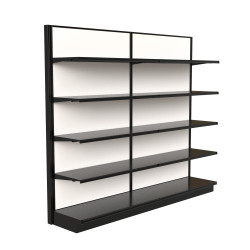 Lozier White Marteck Gondola Shelving Wall Display with 15 Shelves