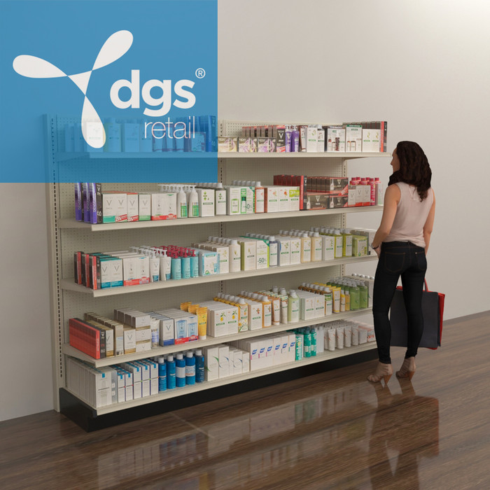 Commercial Wall Gondola Display With 10 Shelves | DGS Retail
