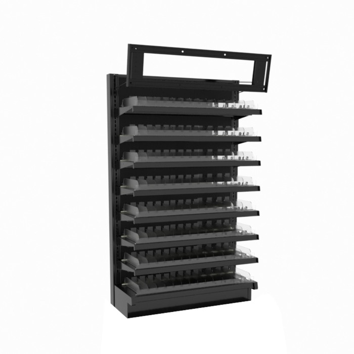 TobacPro Cigarette Display Rack With 8 Shelves, Pushers 36W 60H