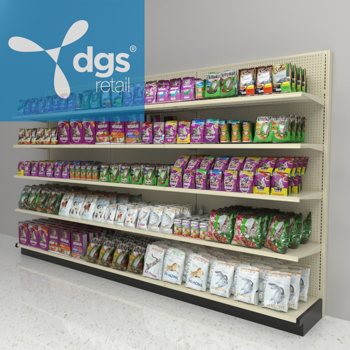 12FT Lozier Gondola Wall Display Unit With 15 Shelves Free