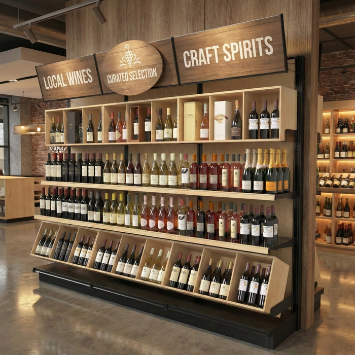 Commercial Wood Gondola Shelf Wall Unit With 15 Shelves | DGS Retail