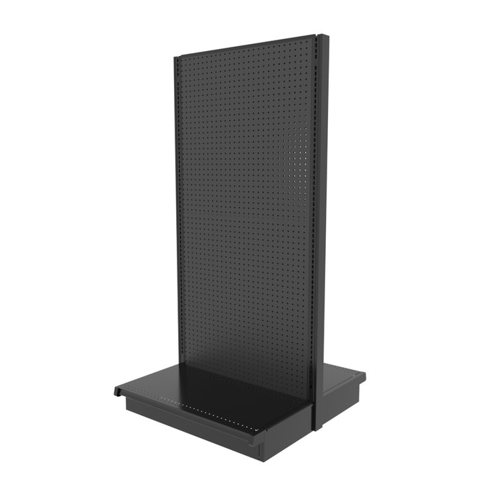 black liquor store shelving lozier madix island display gondola