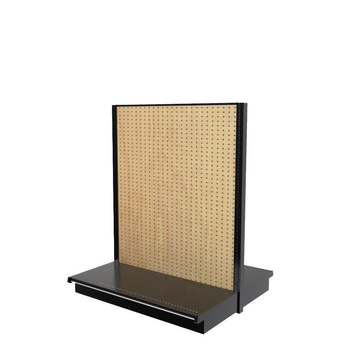 Lozier Gondola Double Sided Starter, Black and Wood Pegboard 48W 60H 22D
