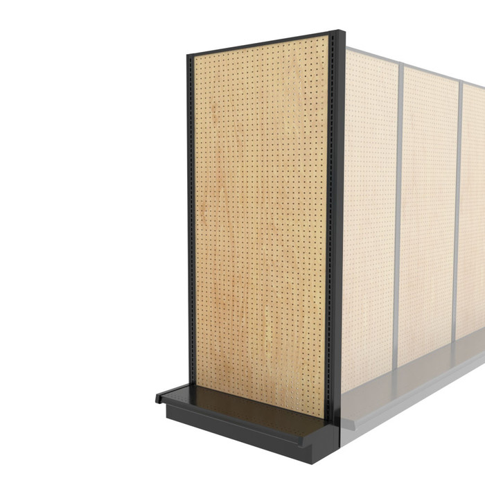 Lozier Shelving End Cap Display, Black and Wood Pegboard 36W 78H 13D