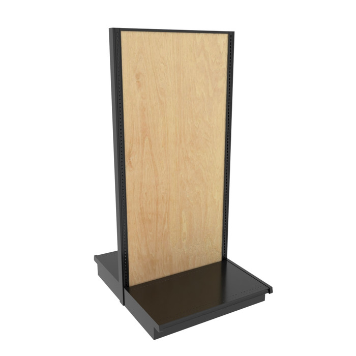 Lozier Gondola Island Display Starter, Black and Wood 36W 78H 22D