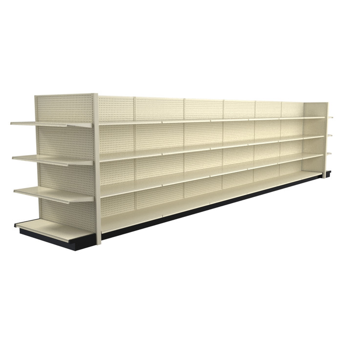 Lozier Platinum Gondola Shelving Island Display - 28ft Wide, 72"H, 22"D, 56 Shelves