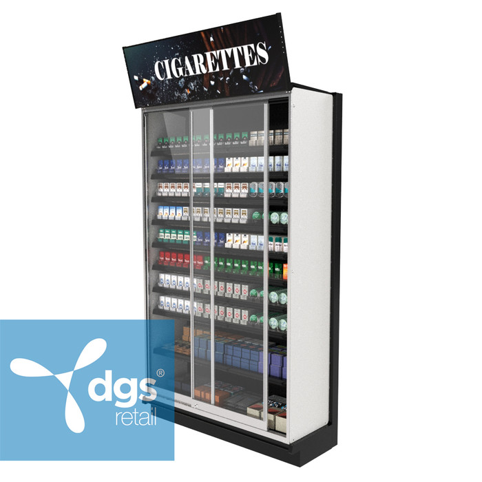 TobacPro Cigarette Security Display Case 11 Shelves, Adjustable
