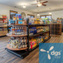 Wine Store Display Fixture With End Caps And 24 Shelves, 12ft W 54H