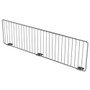 Chrome wire gondola shelf divider for use on a gondola retail shelving unit