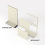 84 inch single-sided platinum gondola shelving unit with add-on unit.