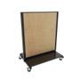 Lozier Mobile Gondola Starter, Black With Wood Back 48W 60H 16D w/Base