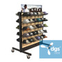 Double-Sided Rolling Hat Display Gondola - 360 Hat Capacity, Birch Slatwall