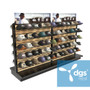 8-Foot Double-Sided Hat Display Gondola - 720 Hat Capacity, Sign Holder
