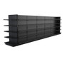Lozier Black Gondola Shelving Island Display - 24ft Wide, 78"H, 19"D, 60 Shelves