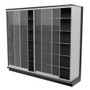 Sliding security door with integrated lock, designed to fit any 8-foot-wide, 84-inch-high gondola for versatile protection.